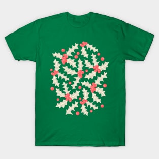 KISS ME Holly Christmas Xmas Winter Holidays Decorations - UnBlink Studio by Jackie Tahara T-Shirt